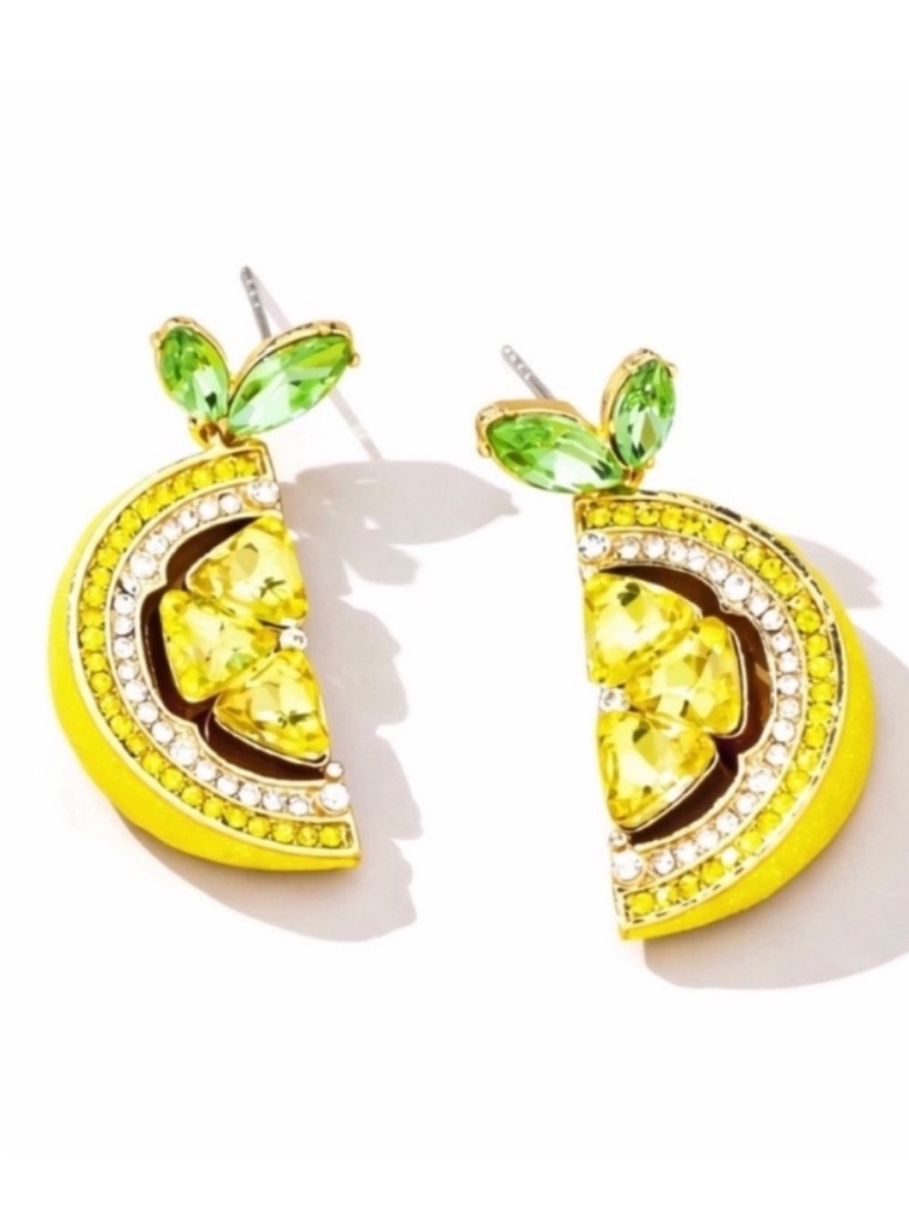 New! Yellow Main Squeeze Lemon Statement Earrings (3011) NWOT